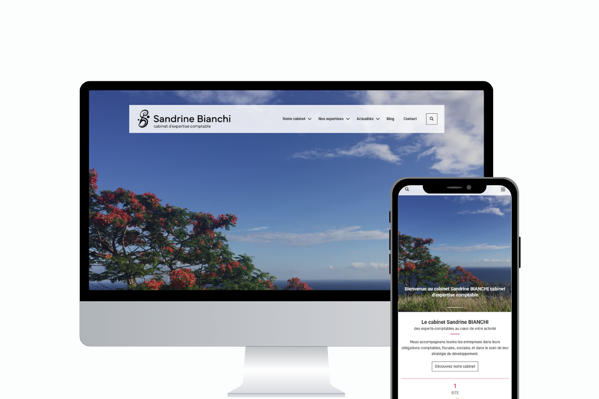 Visuel du site internet version bureau et mobile